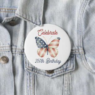Rode Witte Blauwe Sterren Strepen Viering Amerika Ronde Button 4,0 Cm
