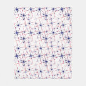 Rode witte & blauwe sterrenexplosies fleece deken (Voorkant)