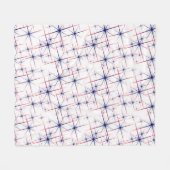 Rode witte & blauwe sterrenexplosies fleece deken (Voorkant (Horizontaal))