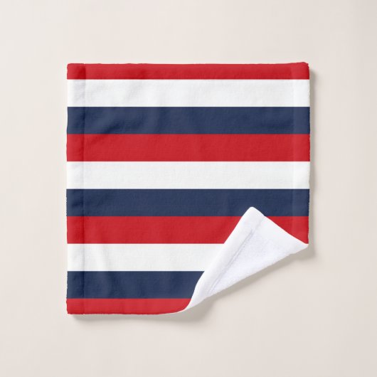 Rode witte blauwe strepen bad handdoek (Wasdoekje)