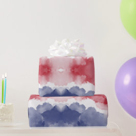 Rode witte blauwe strepen cadeaupapier