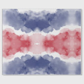 Rode witte blauwe strepen cadeaupapier (Vlak)