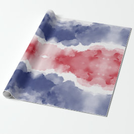 Rode witte blauwe strepen cadeaupapier