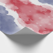 Rode witte blauwe strepen cadeaupapier (Hoek)