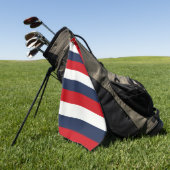Rode witte blauwe strepen golfhanddoek (Groen)