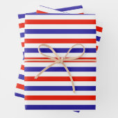 Rode witte blauwe strepen inpakpapier vel (In situ)