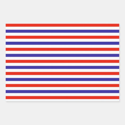 Rode witte blauwe strepen inpakpapier vel (Voorkant)