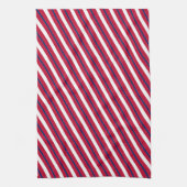 Rode, Witte & Blauwe Strepen Keukenhanddoek (Verticaal)