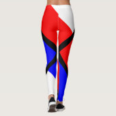 Rode, witte, blauwe strepen leggings (Achterkant)