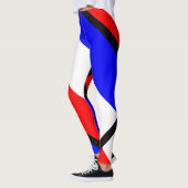 Rode, witte, blauwe strepen leggings (Links)