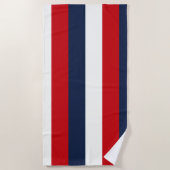 Rode witte blauwe strepen strandlaken (Voorkant)