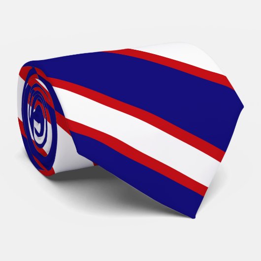Rode, witte, blauwe strepen stropdas (Opgerold)