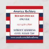 Rode witte blauwe strepen vierkante visitekaartje (Voorkant)