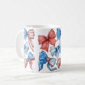 Rode, Witte & Blauwe Strikken Koffiemok (Voorkant links)