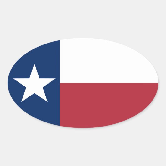 Rode Witte Blauwe Texas Vlag Ovale Sticker (Voorkant)
