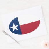 Rode Witte Blauwe Texas Vlag Ovale Sticker (Envelop)