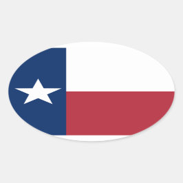 Rode Witte Blauwe Texas Vlag Ovale Sticker
