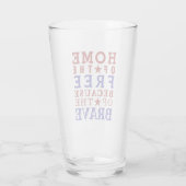 Rode Witte Blauwe Vierde Juli Bierglas Glas (Achterkant)