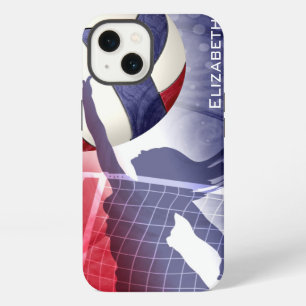 rode witte blauwe vrouwen volleybal iPhone 13 hoesje