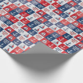 Rode Witte Blauwe Zeilboten Vaderdag Cadeaupapier (Hoek)