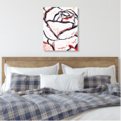 Rode Witte Bloem Abstract Kleurrijk Roos Home Deco Canvas Afdruk (Insitu (Slaapkamer))