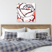 Rode Witte Bloem Abstract Kleurrijk Roos Home Deco Canvas Afdruk (Insitu (Slaapkamer))