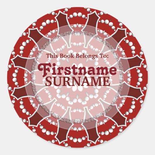 Rode&Witte Bloem Barst Boekplaat Sticker (Voorkant)