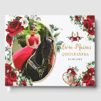 Rode Witte Bloem Charro Laarzen Quinceanera Foto