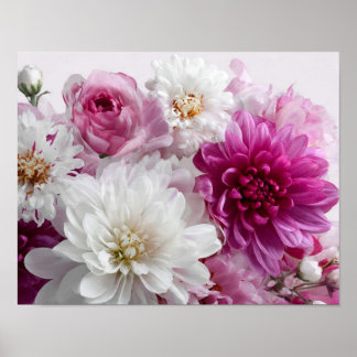 Rode & Witte Bloem Kunst aan de Muur – Elegante Bl Poster