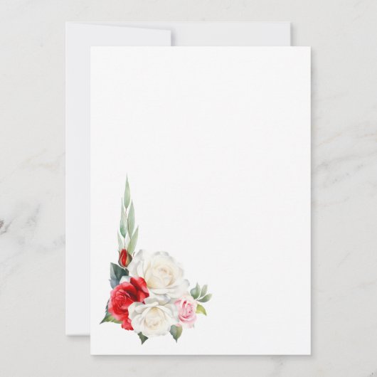 Rode Witte Bloemboog Bruids Douche Uitnodiging (Achterkant)