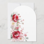 Rode Witte Bloemen Boog Bevestiging Kaart (Achterkant)