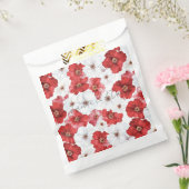 Rode witte bloemen bruiloft bedankzakje (Gezegeld)
