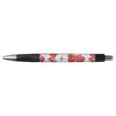 Rode Witte Bloemen Bruiloft Pen (Voorkant)