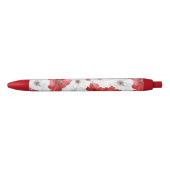 Rode Witte Bloemen Bruiloft Zwarte Inkt Pen (Voorkant)