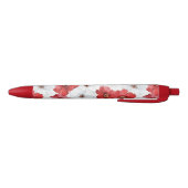 Rode Witte Bloemen Bruiloft Zwarte Inkt Pen (Bodem)