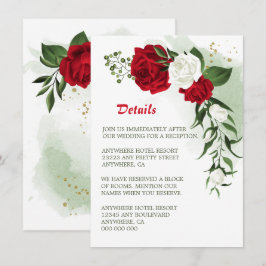 rode witte bloemen groene blad details informatiekaartje