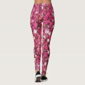 Rode witte bloemen leggings (Achterkant)