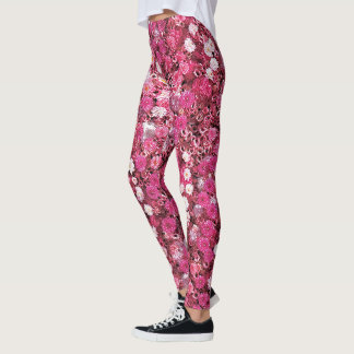 Rode witte bloemen leggings