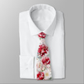 Rode Witte Bloemen Necksjaal Stropdas (Gebonden)
