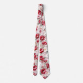 Rode Witte Bloemen Necksjaal Stropdas (Achterkant)