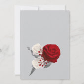 rode & witte bloemen zitplaatskaart tafelnummer (Achterkant)