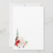 Rode witte bloemenboog bruiloft na feest kaart (Achterkant)