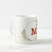 Rode witte bloemengebouwen  koffiemok (Voorkant links)