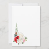 Rode Witte Bloemige Trouwfeest Uitnodiging (Achterkant)