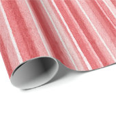 Rode Witte Blush Roze Strepen Valentijnsdag Cadeaupapier (Rol Hoek)
