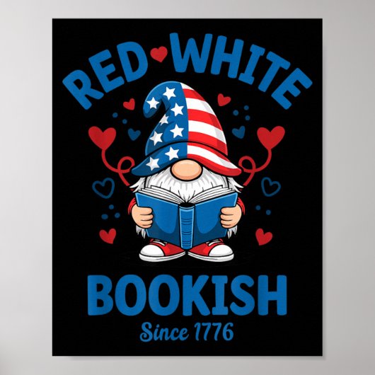 Rode Witte Boekerige Patriottische Lezende Kaboute Poster (Voorkant)