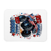 Rode Witte Boem Monstertruck Magneet (Horizontaal)