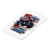 Rode Witte Boem Monstertruck Magneet (Linkerzijde)