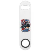 Rode Witte Boem Monstertruck Speed Flessenopener (Voorkant)