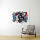 Rode Witte Boem Monstertruck Wandkleed (In Situ (horizontaal))